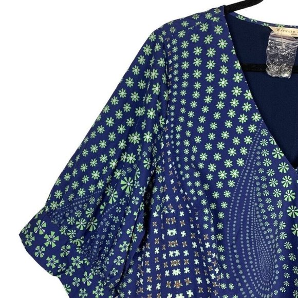 Wayward Fancies by eShakti Midi Dress Starburst Faux Wrap 16/18 See Measurements - Picture 2 of 13